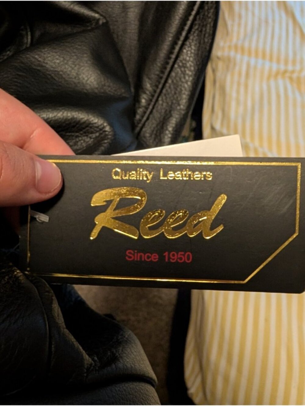 Reed Leather Jacket Mens 2X Black Bomber Quilted Lined Full Zip Motorcycle USA - Picture 6 of 11